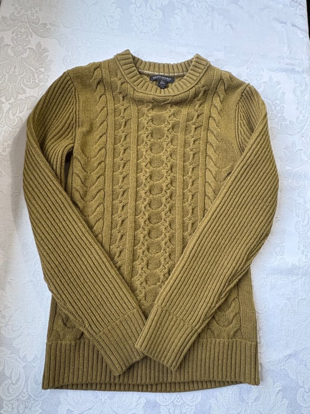 Banana Republic Filpucci Cable Knit Sweater Womens XS Green Italian Wool Blend - Picture 3 of 7